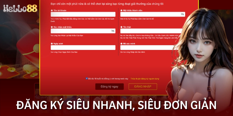 Tạo tài khoản nhanh chóng, xác minh dễ dàng